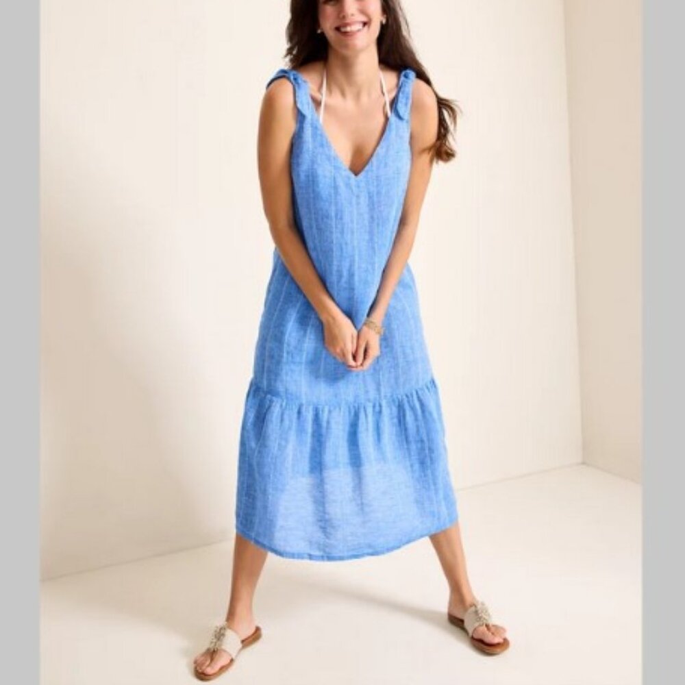 Tommy Bahama Linen Midi Coverup Dress XL - Picture 3 of 9